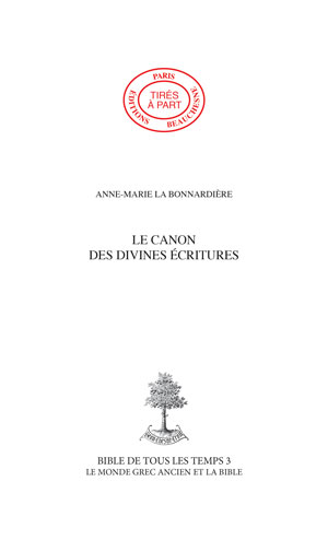 14. LE CANON DES DIVINES ECRITURES
