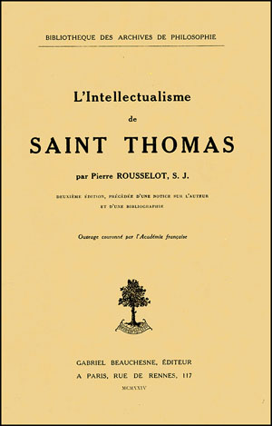 L'INTELLECTUALISME DE SAINT THOMAS