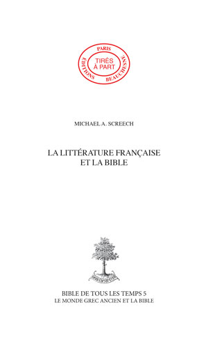 20. LA LITTÉRATURE FRANÇAISE ET LA BIBLE