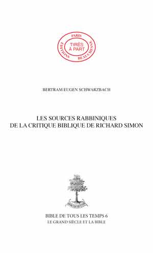 14. LES SOURCES BIBLIQUES DE LA CRITIQUE BIBLIQUE DE RICHARD SIMON