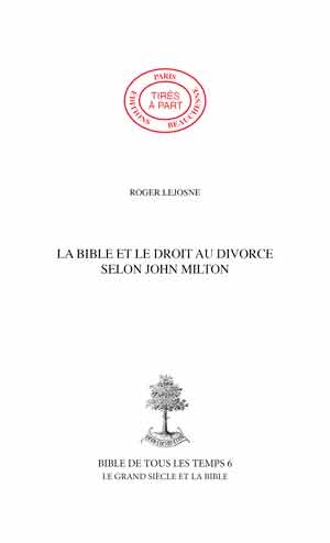 35. LA BIBLE ET LE DROIT AU DIVORCE SELON JOHN MILTON